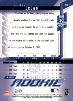 2001 Leaf Rookies & Stars #298 Dee Brown Back