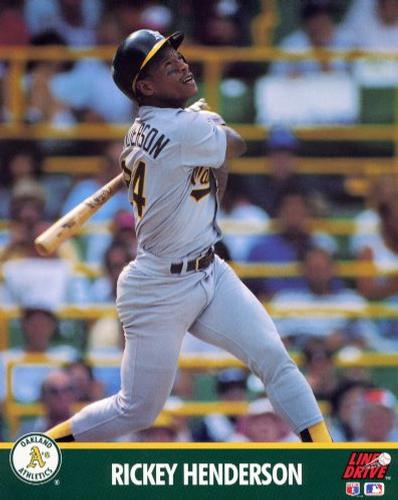 1991 Line Drive 8x10 Action Photos #NNO Rickey Henderson Front