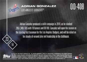 2017 Topps Now Road to Opening Day Los Angeles Dodgers #OD-408 Adrian Gonzalez Back