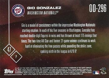 2017 Topps Now Road to Opening Day Washington Nationals #OD-296 Gio Gonzalez Back