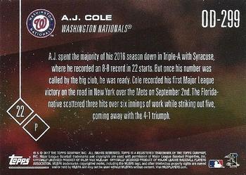 2017 Topps Now Road to Opening Day Washington Nationals #OD-299 A.J. Cole Back