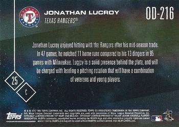 2017 Topps Now Road to Opening Day Texas Rangers #OD-216 Jonathan Lucroy Back
