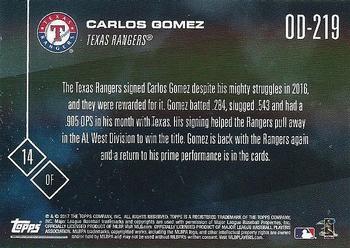 2017 Topps Now Road to Opening Day Texas Rangers #OD-219 Carlos Gomez Back