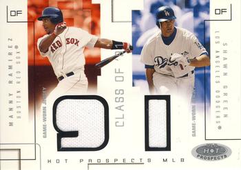 2003 Fleer Hot Prospects - Class Of Game Used #MR-SG Manny Ramirez / Shawn Green Front