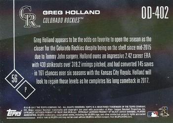 2017 Topps Now Road to Opening Day Colorado Rockies #OD-402 Greg Holland Back