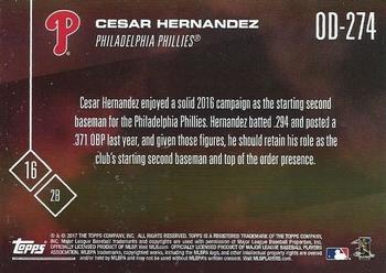 2017 Topps Now Road to Opening Day Philadelphia Phillies #OD-274 Cesar Hernandez Back