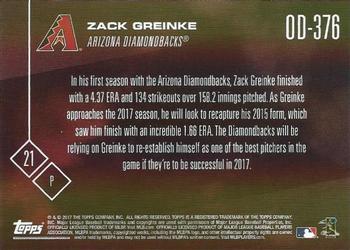 2017 Topps Now Road to Opening Day Arizona Diamondbacks #OD-376 Zack Greinke Back