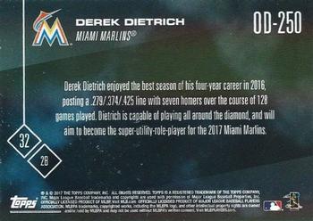 2017 Topps Now Road to Opening Day Miami Marlins #OD-250 Derek Dietrich Back
