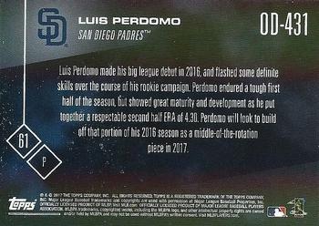 2017 Topps Now Road to Opening Day San Diego Padres #OD-431 Luis Perdomo Back