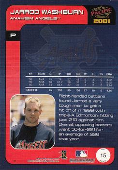 2001 Pacific #15 Jarrod Washburn Back