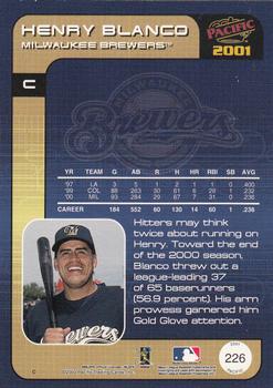 2001 Pacific #226 Henry Blanco Back