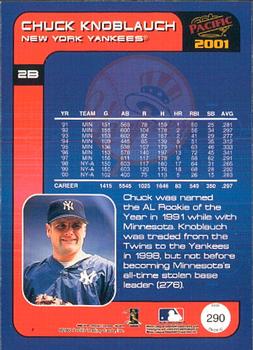 2001 Pacific #290 Chuck Knoblauch Back