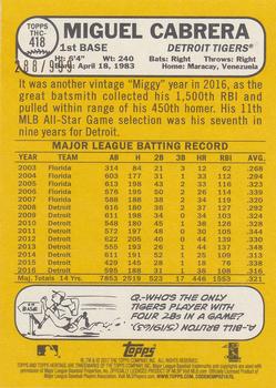 2017 Topps Heritage - Chrome #THC-418 Miguel Cabrera Back