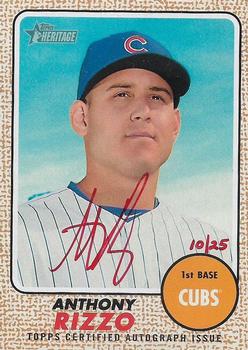 2017 Topps Heritage - Real One Autographs Special Edition Red Ink #ROA-ARI Anthony Rizzo Front