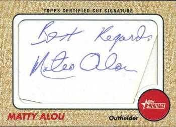 2017 Topps Heritage - 1968 Baseball Cut Signatures #68BCS-MA Matty Alou Front