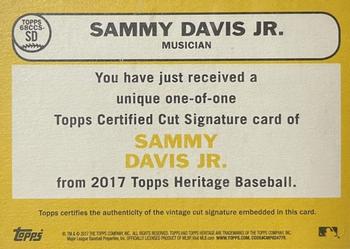 2017 Topps Heritage - 1968 Celebrity Cut Signatures #68CCS-SD Sammy Davis Jr. Back