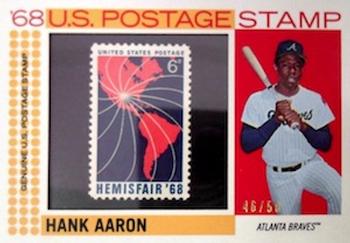 2017 Topps Heritage - 1968 U.S. Postage Stamp Relics #68PSR-HA Hank Aaron Front