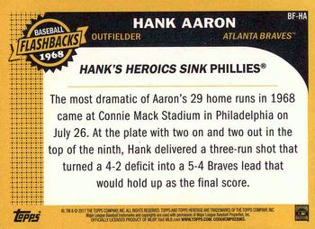 2017 Topps Heritage - Baseball Flashbacks #BF-HA Hank Aaron Back