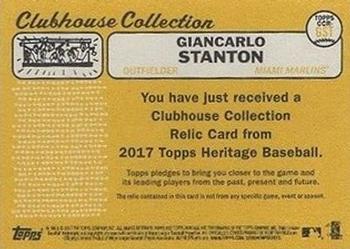 2017 Topps Heritage - Clubhouse Collection Relics #CCR-GST Giancarlo Stanton Back