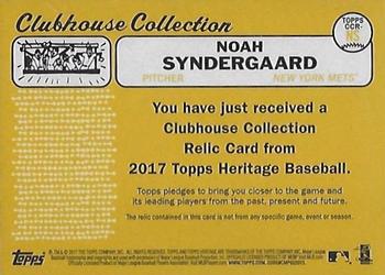 2017 Topps Heritage - Clubhouse Collection Relics #CCR-NS Noah Syndergaard Back