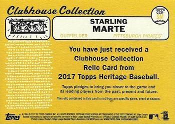 2017 Topps Heritage - Clubhouse Collection Relics #CCR-SM Starling Marte Back