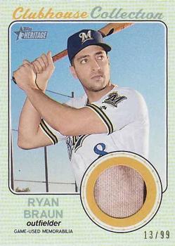 2017 Topps Heritage - Clubhouse Collection Relics Gold #CCR-RB Ryan Braun Front
