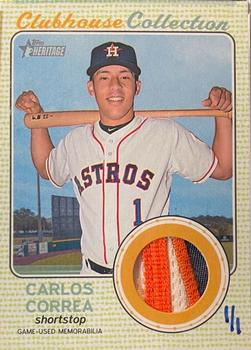 2017 Topps Heritage - Clubhouse Collection Relics Patch #CCR-CC Carlos Correa Front