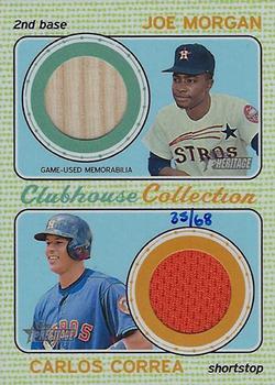 2017 Topps Heritage - Clubhouse Collection Dual Relics #CCDR-MOC Carlos Correa / Joe Morgan Front