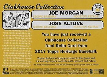 2017 Topps Heritage - Clubhouse Collection Dual Relics #CCDR-MA Jose Altuve / Joe Morgan Back