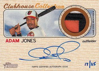 2017 Topps Heritage - Clubhouse Collection Autographed Relics #CCAR-AJ Adam Jones Front