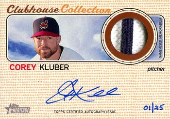 2017 Topps Heritage - Clubhouse Collection Autographed Relics #CCAR-CK Corey Kluber Front
