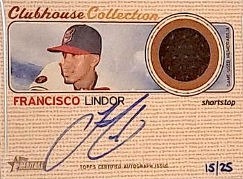 2017 Topps Heritage - Clubhouse Collection Autographed Relics #CCAR-FL Francisco Lindor Front