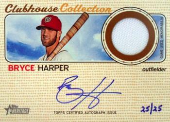 2017 Topps Heritage - Clubhouse Collection Autographed Relics #CCAR-BH Bryce Harper Front