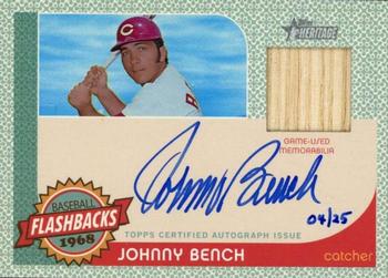 2017 Topps Heritage - Flashbacks Autographed Relics #FAR-JB Johnny Bench Front