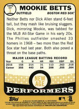 2017 Topps Heritage - New Age Performers #NAP-3 Mookie Betts Back