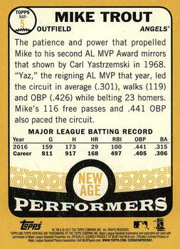 2017 Topps Heritage - New Age Performers #NAP-5 Mike Trout Back