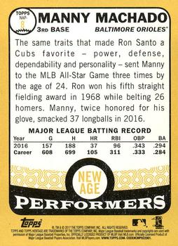 2017 Topps Heritage - New Age Performers #NAP-8 Manny Machado Back