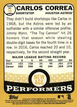 2017 Topps Heritage - New Age Performers #NAP-10 Carlos Correa Back