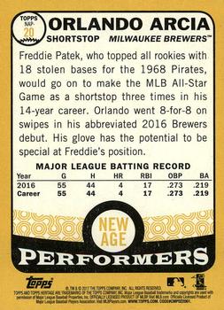 2017 Topps Heritage - New Age Performers #NAP-20 Orlando Arcia Back