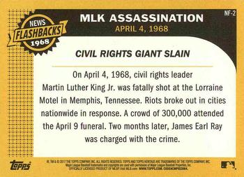 2017 Topps Heritage - News Flashbacks #NF-2 MLK Assassination Back