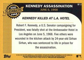 2017 Topps Heritage - News Flashbacks #NF-3 Kennedy Assassination Back