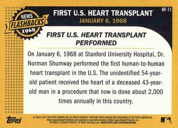 2017 Topps Heritage - News Flashbacks #NF-11 First U.S. Heart Transplant Back