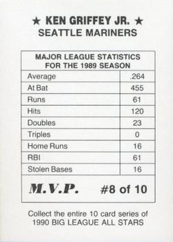 1990 M.V.P. Big League All Stars (unlicensed) #8 Ken Griffey Jr. Back