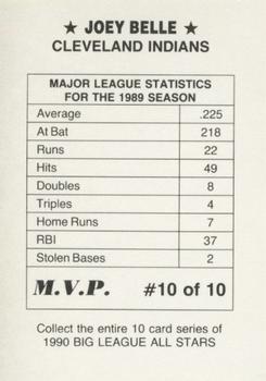 1990 M.V.P. Big League All Stars (unlicensed) #10 Joey Belle Back