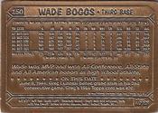 1987 Topps Gallery of Champions Bronze #150 Wade Boggs Back