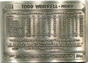 1987 Topps Gallery of Champions Silver #465 Todd Worrell Back