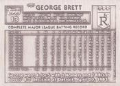 1984 Topps Gallery of Immortals Silver #1 George Brett Back
