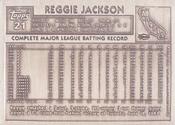 1984 Topps Gallery of Immortals Silver #6 Reggie Jackson Back