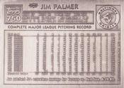 1984 Topps Gallery of Immortals Silver #8 Jim Palmer Back