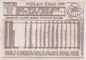 1984 Topps Gallery of Immortals Silver #10 Nolan Ryan Back